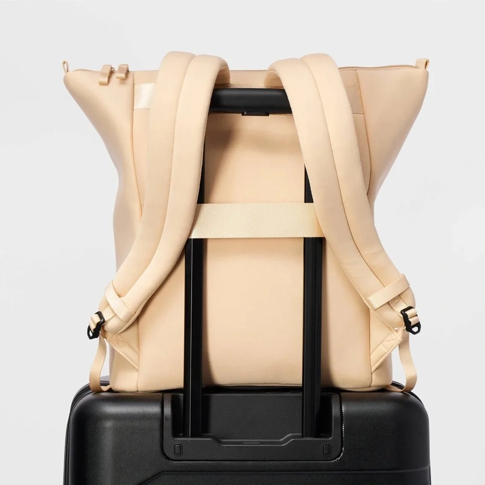 Faux Neoprene Tote Backpack - ™ Tan